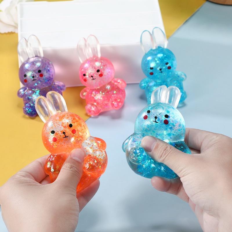 Ayıcık Sıkmalık Oyuncaklar Simli Stres Topları Sevimli Duyusal Oyuncaklar Çocuklar İçin Sıkmalık Top Parti Hediyelikleri Hediyeler