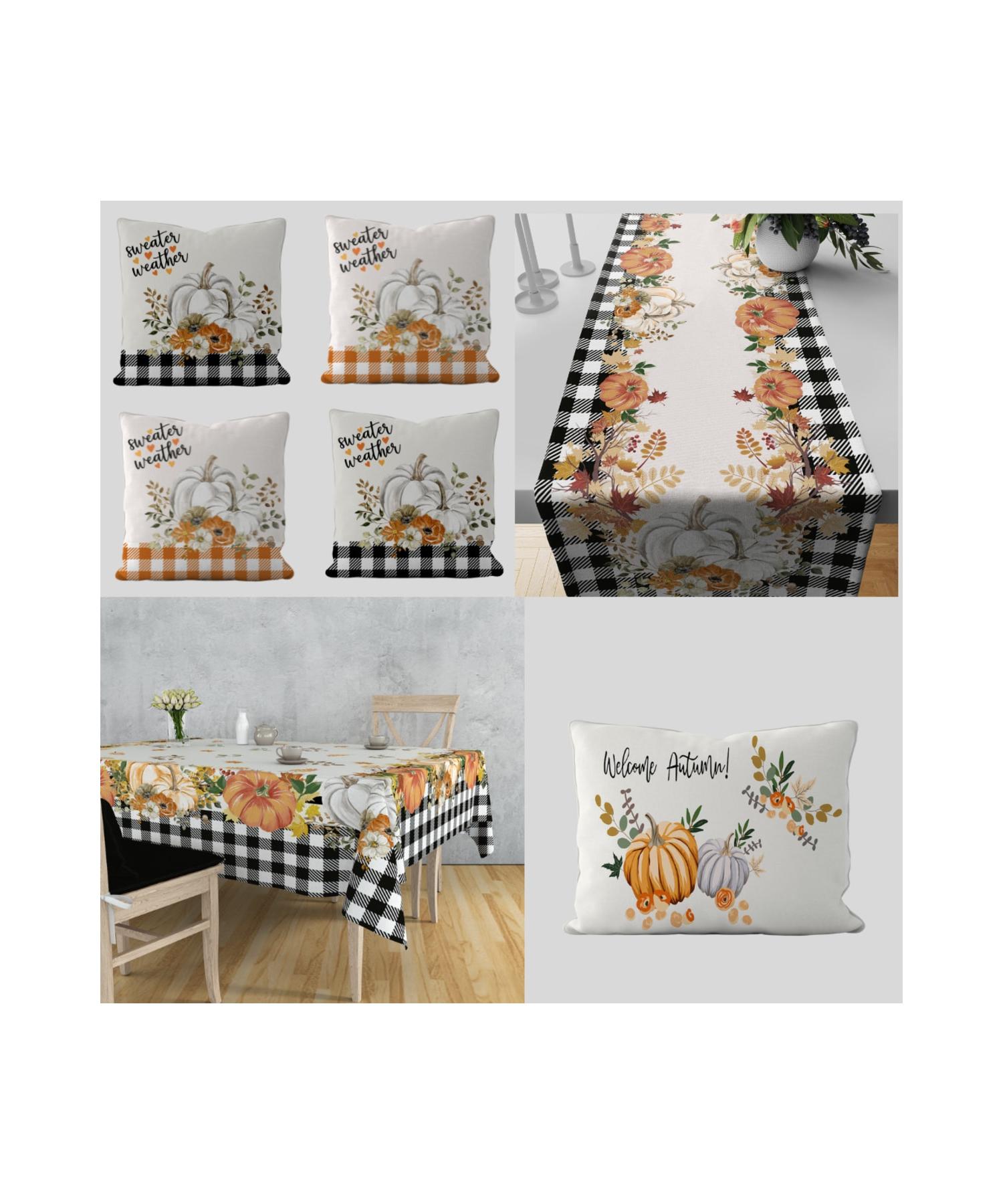 Скатерть Fall Pumpkin 140x200 см, бегун, набор наволочек (7 ШТ.)