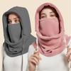 Winter Women and Men Outdoor Ear Protection Warm Thick Plush Wool Hat Female Soft One-Piece Cap Scarf Ladies Fashion Prevent Cold Wind