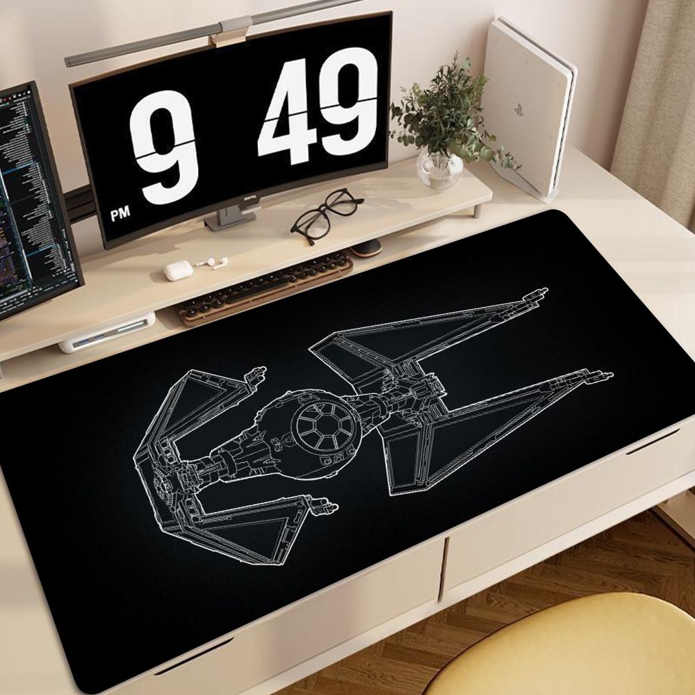 Alien spacecraft blueprint Mouse Pad large keyboard mouse desk pad nonslip rubber gaming mouse pad laptop mouse carpet