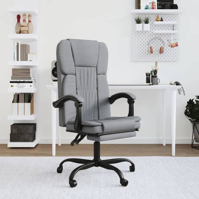 VidaXL Fauteuil Inclinable de Bureau Siège Inclinable Chaise d'Ordinateur Dossier et Repose-pied Réglables Meuble de Bureau 349617
