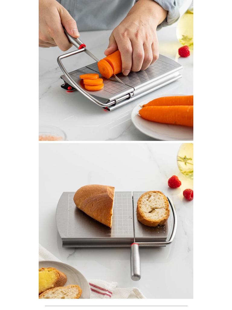 Stainless Steel Kitchen Tool: Cheese Slicer & Ham Butter Cutter with Scale