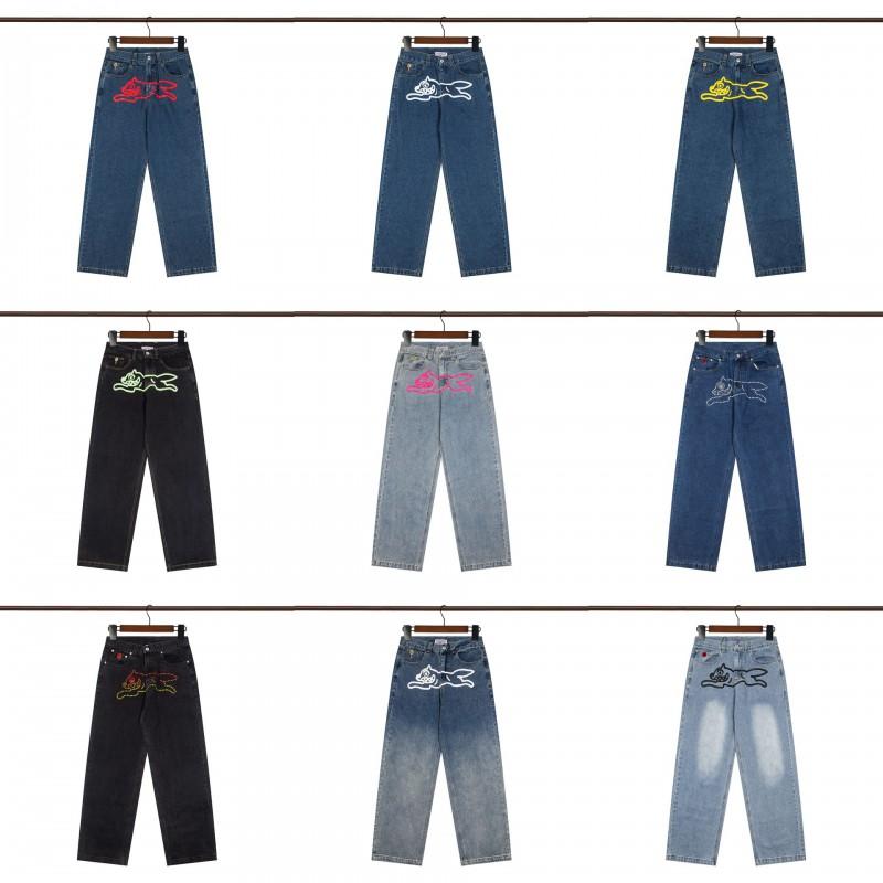 BBC ICECREAM Graphic Embroidered Denim Shorts Mens High Street Straight Leg Fashion Casual