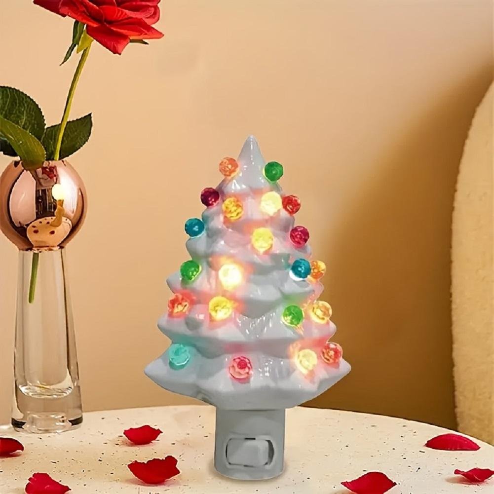 Resin Wall Plug In Night Light 360 Degree Swivel Plug Resin Vintage Night Light Hand Painted Wall Decor for Christmas Home Decor