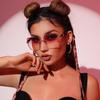 Oversized Rimless Sunglasses for Women Geometric Diamond Cutting Gradient Lens UV Protection Fashion Shades Trendy
