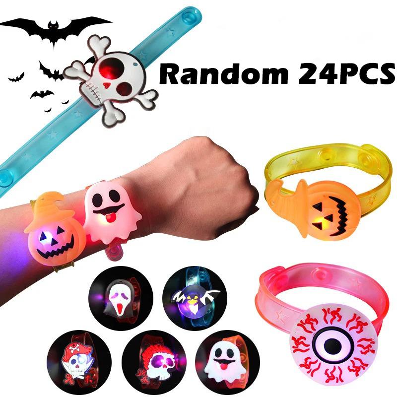 3 Styles Christmas Party Favors for Kids LED Light Up Bracelet Christmas Flashing Toys Treats Goody Bag Candy Halloween Gifts