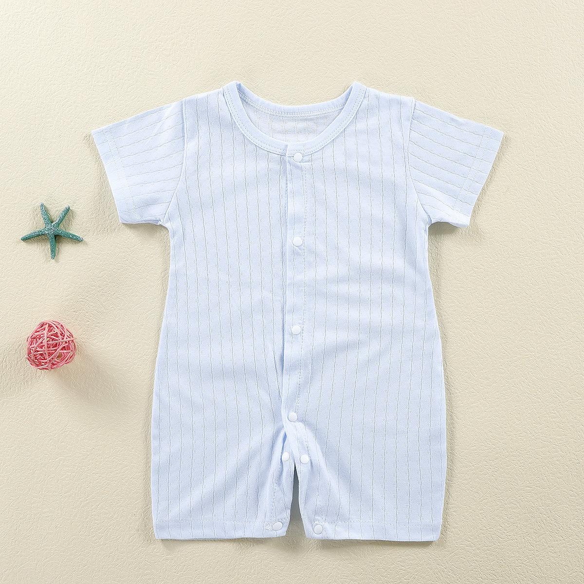 

Baby Clothes Jumpsuit Cotton Jacquard Buttoned Crawling Suit Simple and Stylish Style Thin Fitting Class A 90 жовтий