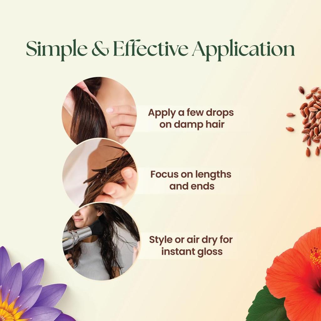 Moha Herbal Hair Serum for Dry Frizzy Hair with Hibiscus Flaxseed Water Lily 100 ml Pack of 1