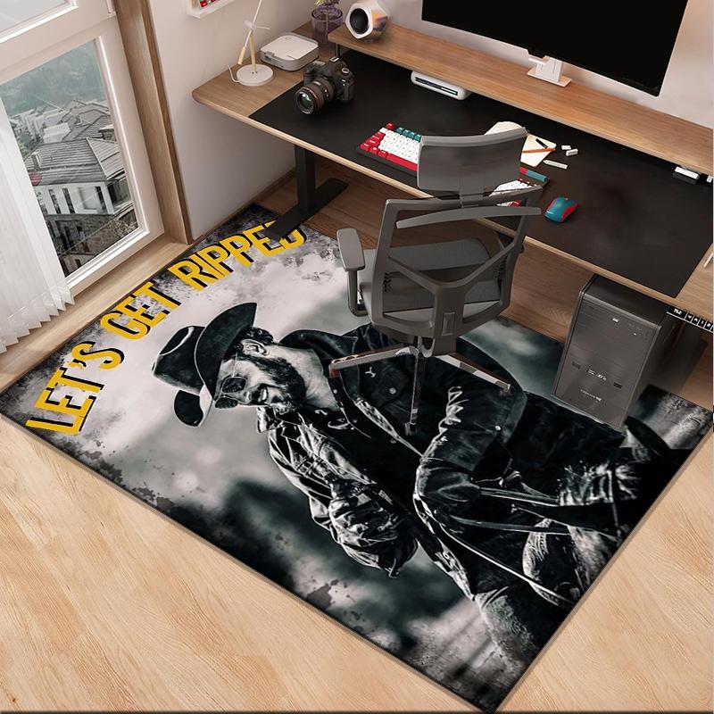 Western Adventure Romance Office Rug Chair Mat, Game Carpet, Suitable for Front Door, Bedroom, Living Room, Desk, Holiday Gift