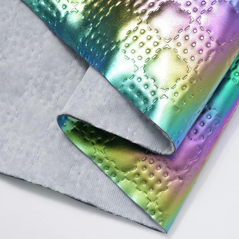 50cm/100cm Colorful PU Leather Waterproof Halloween Fabric Symphony Quilted Christmas Cotton Fabric for Cosplay Clothing Toys