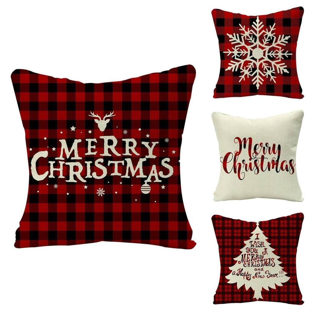 Festive Christmas Cushion Cover Featuring Adorable Reindeer And Snowflakes Design