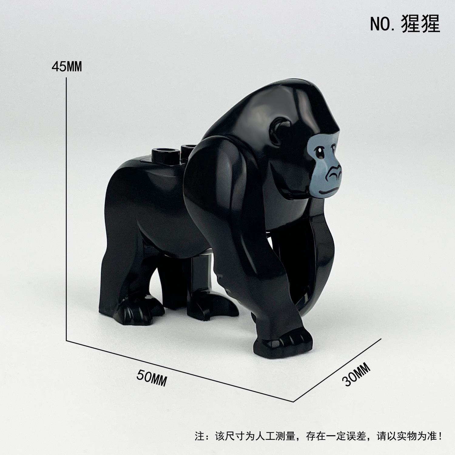 Children Assemble Gorilla Small Particles Building Block Toy Animal Model Accessories Jungle Creature Forest