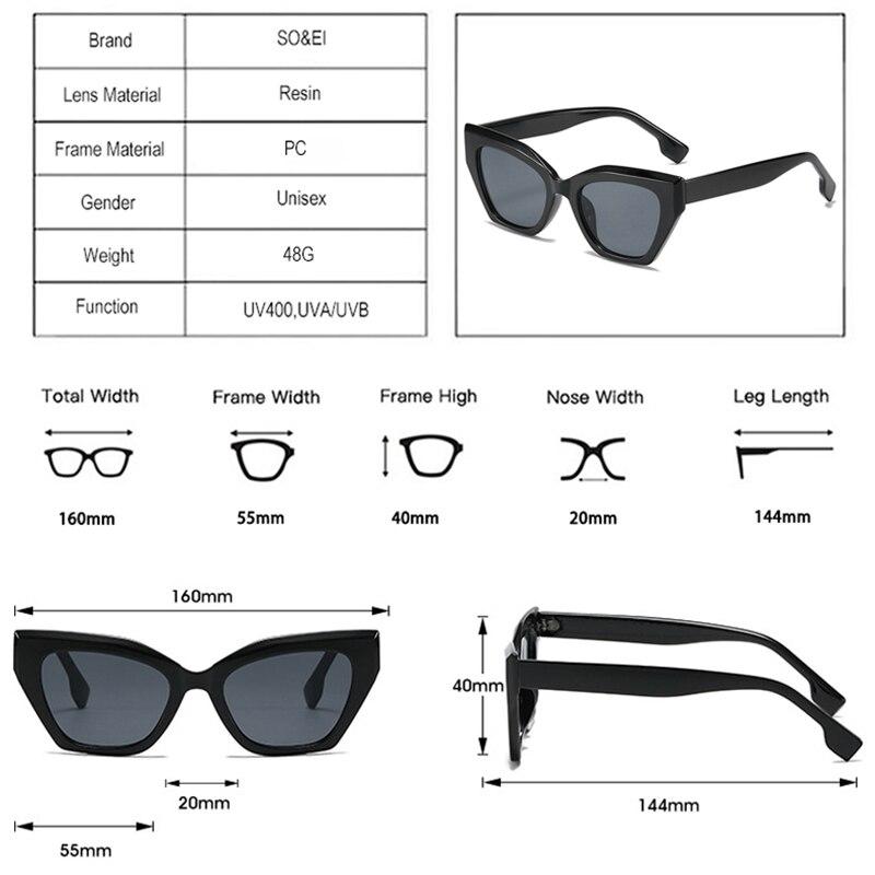 SHAUNA Retro Cat Eye Damen Luxus Sonnenbrille Modemarke Designer Polygon Brillen Herren Shades UV400 Gradient Sonnenbrille