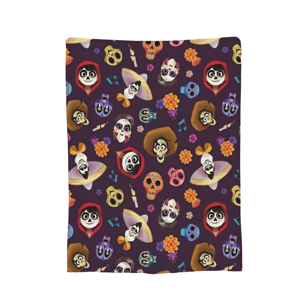 Cartoon Coco Day of The Dead Knitted Blankets  Plush Throw Blankets Bedding Couch Decoration Soft Warm Bedspreads,