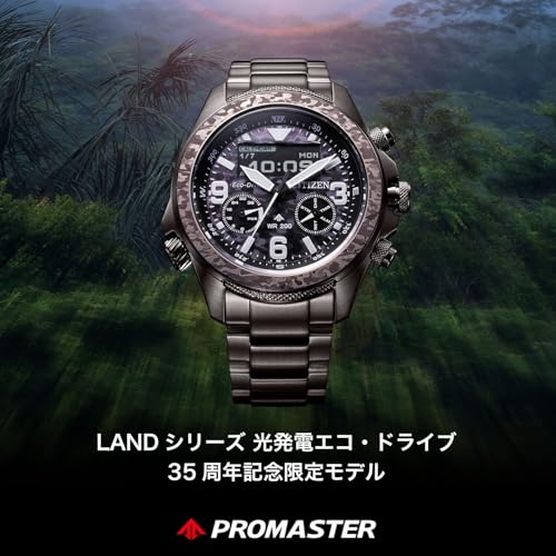 Citizen Promaster 35th Anniversary Limited Edition Watch, Light-Powered Eco-Drive, Waterproof, LAND Analog-Digi, Black, JV1008-63E, Men's