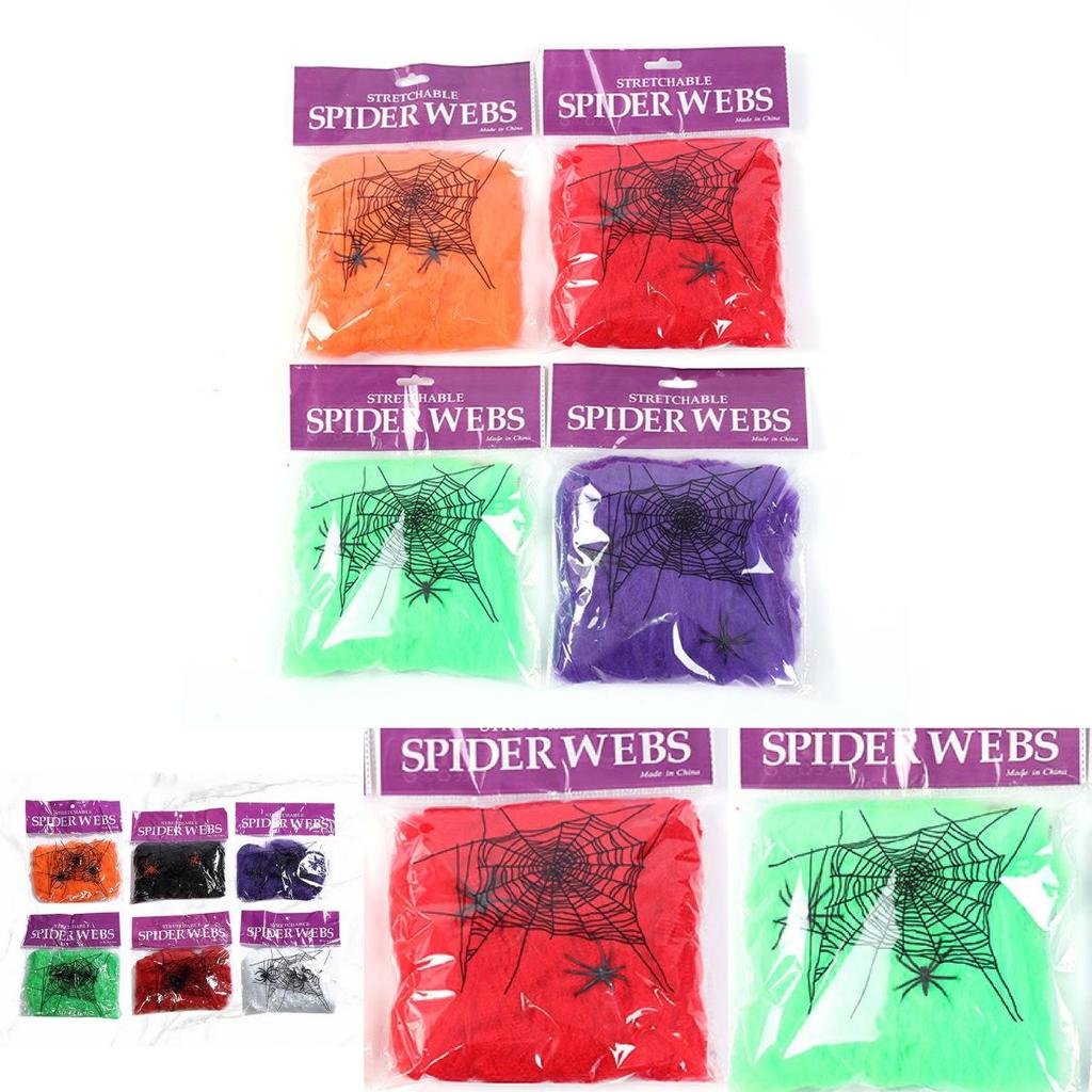 Spider Web 2 Spiders Halloween Party Decorations Retractable Spider Dress Fancy