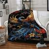 1pc Phoenix Flowers Soft Warm Throw Blanket Nap Blanket For Couch Sofa Office Bed Camping Travel,Comfortable