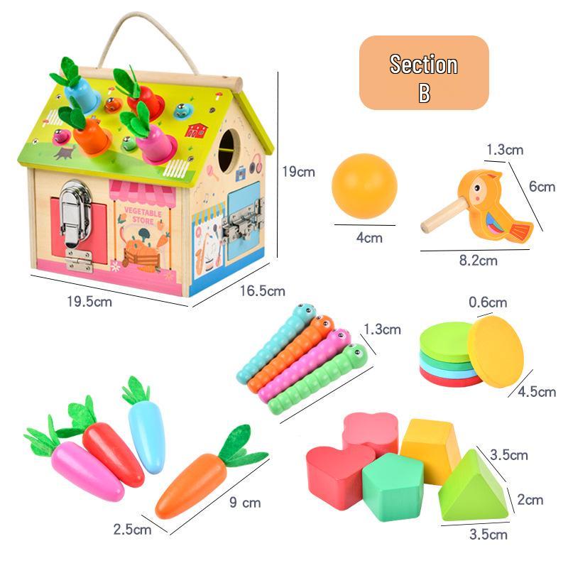 Montessori Busy House: Baby Enlightenment & Educational Unlocking Box with Teaching Aids and Toys
