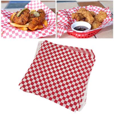 Pack of 100 Food Paper Liners Oil Resistant Wrapping Paper Square Food Wrapping Sheets Suitable for Deli Baskets
