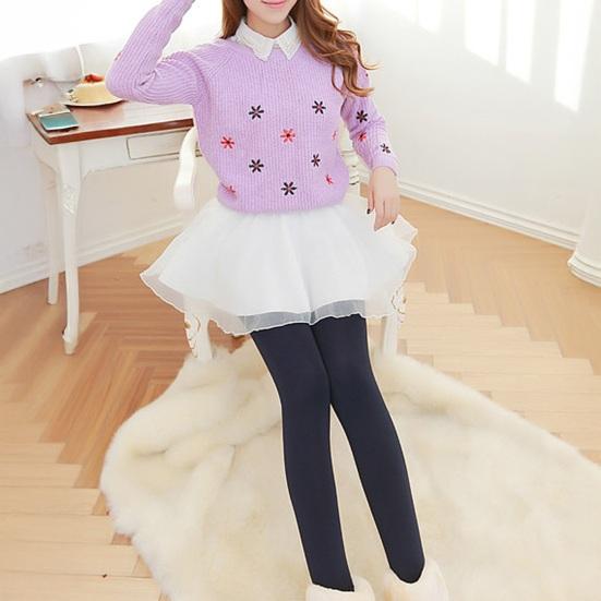 Women Leggings High Elasticity Velvet Lined Warm Pants Solid Color High Waist Leggings Tight