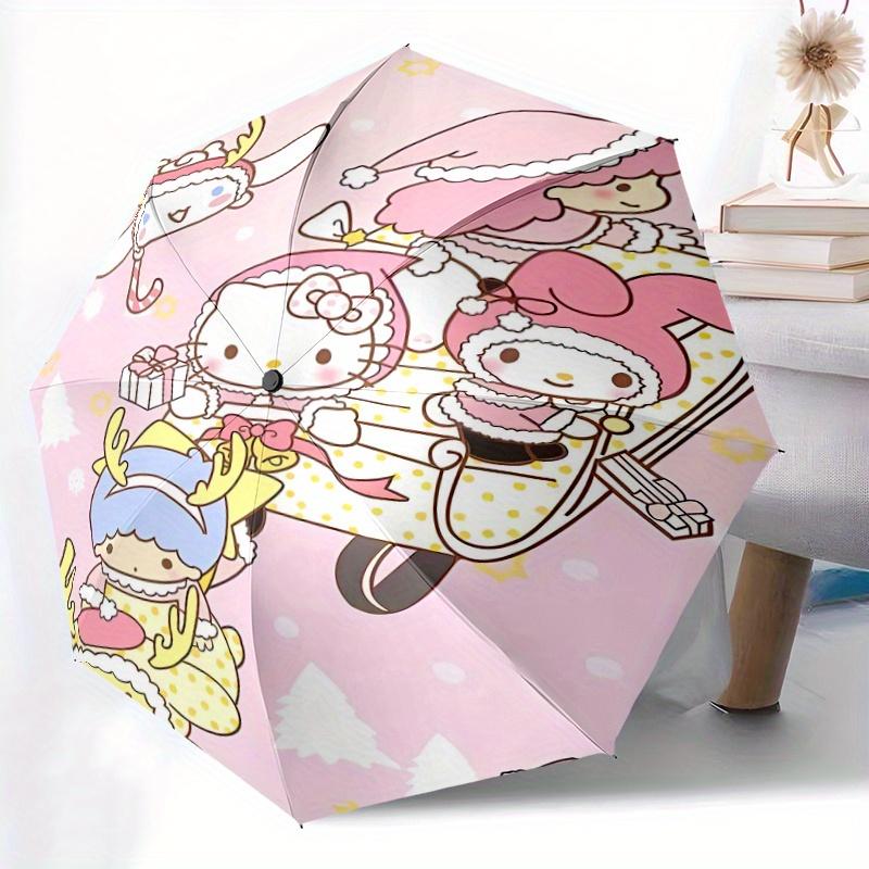 Christmas Car Sanrio Automatic Open/CloseUmbrella-CuteUmbrella with Cute Design, Portable 3-Fold Compact Umbrella for Men & Women, Valentine's Day Mot