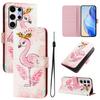 For Samsung Galaxy S25 Ultra Case Pattern Printing Wallet Phone Cover with Strap