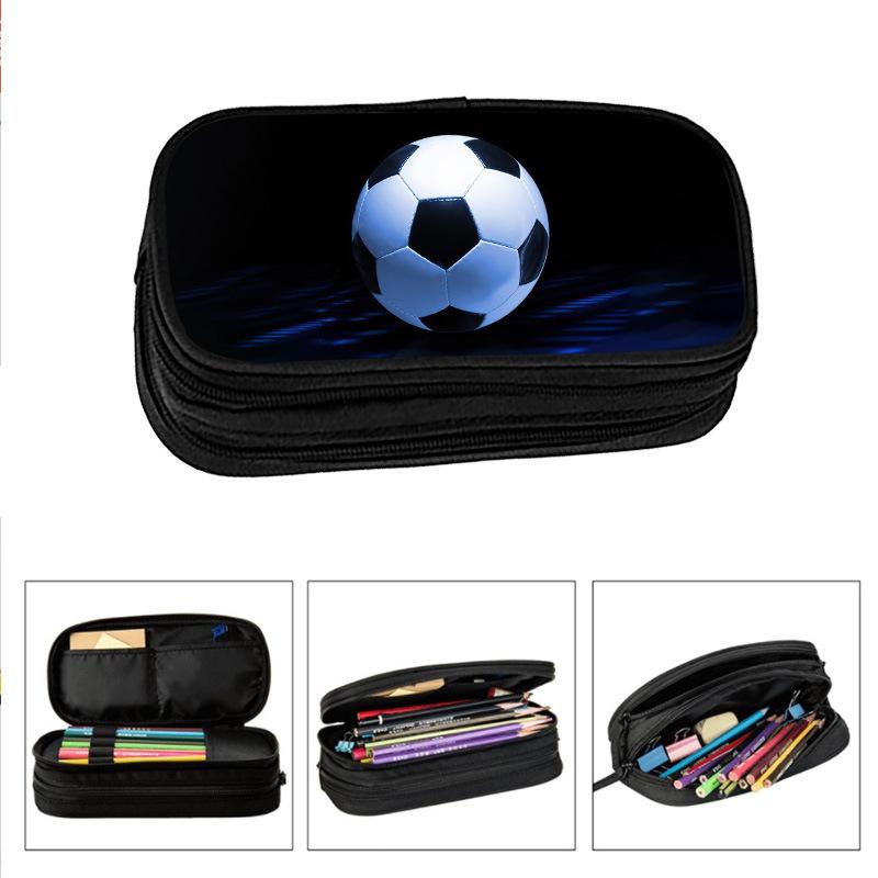 Trousse à Crayons Football Basketball Grande Capacité Multifonctionnelle Étudiants École Primaire Secondaire Fournitures Scolaires Trousse à Crayons Enfant Double Trousse à Crayons
