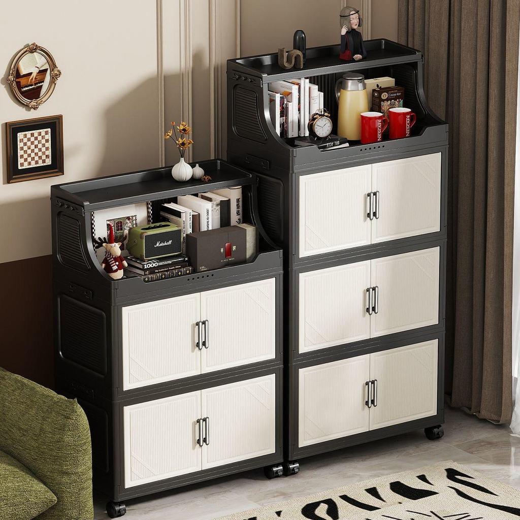 Foldable Multi-layer Storage Cabinet for Home: Ideal for Bedroom, Kitchen, or Bathroom