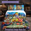 Personalized 3Pcs Bedding SetSpongeBob Custom Text Duvet Cover Pillowcase Set Bedroom Gift