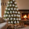Lightweight Hanging Winter Ornaments 30 Pcs Christmas Snowflake Ornament, White Glitter Foil Tinsel Artificial Snowflakes for Trees Decoration