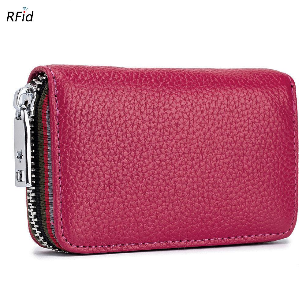 Practical New Card Bag Organ RFID Women's First Layer Cowhide, Men's Card Cover Zipper Card Wallet