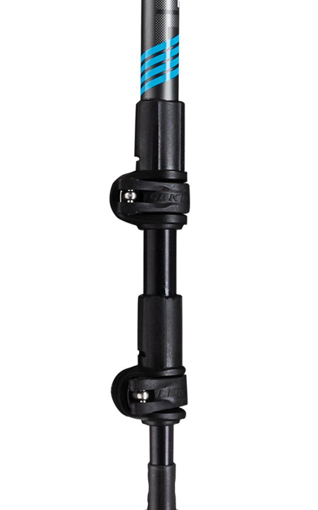 Leki Cross Trail 3 TA Aluminum Adjustable Lightweight Walking Poles for Trekking Hiking & - Black-Blue-Anthracite - 110-135cm