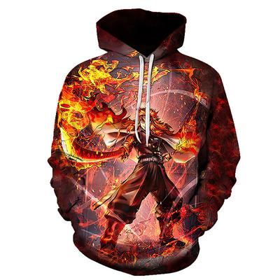 Anime Demon Slayer-Serie 3D-Druck Herren Frühlingsstil Kapuzenpullover Langarm Mode Lässige Baumwollpullover Kleidung