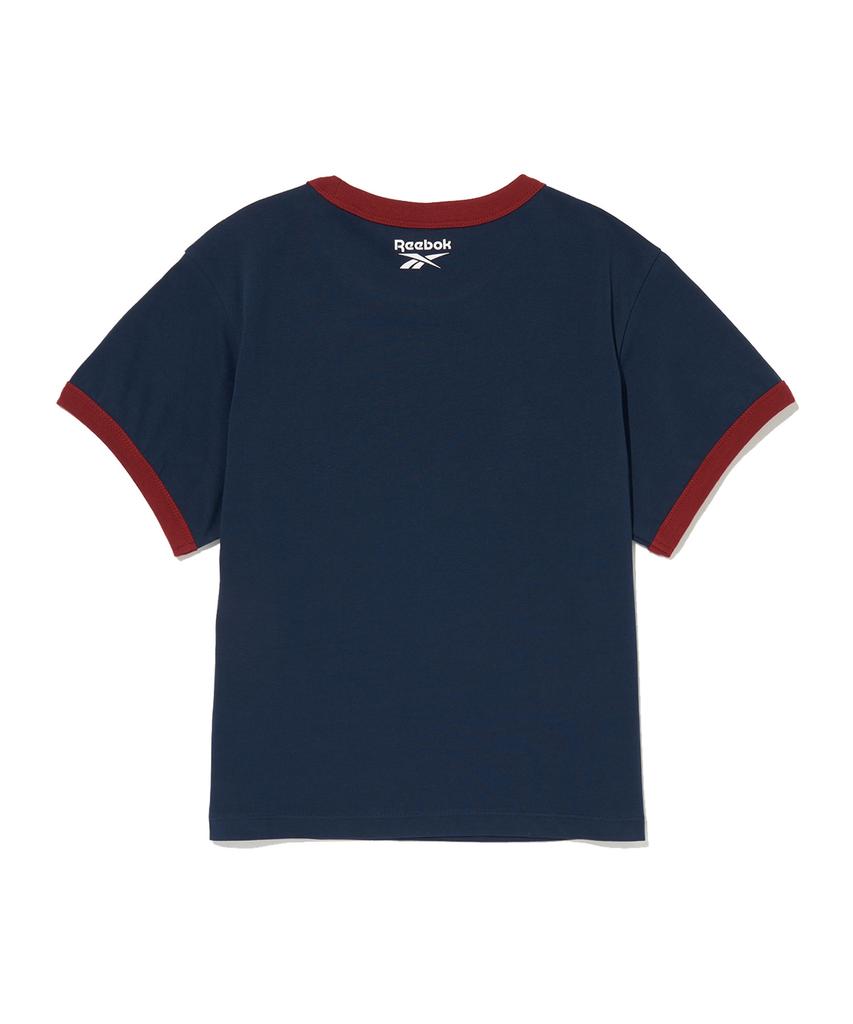Reebok Essentials Semi-Crop Ringer T-Shirt (W) - Navy