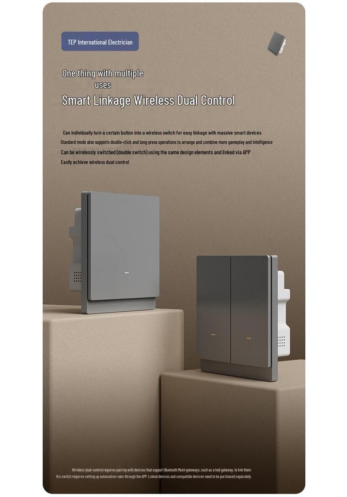 Smart Home Wall Socket Panel: 86 Type Five-Hole, Monitors Power Usage, Mijia App Compatible for Mobile Control