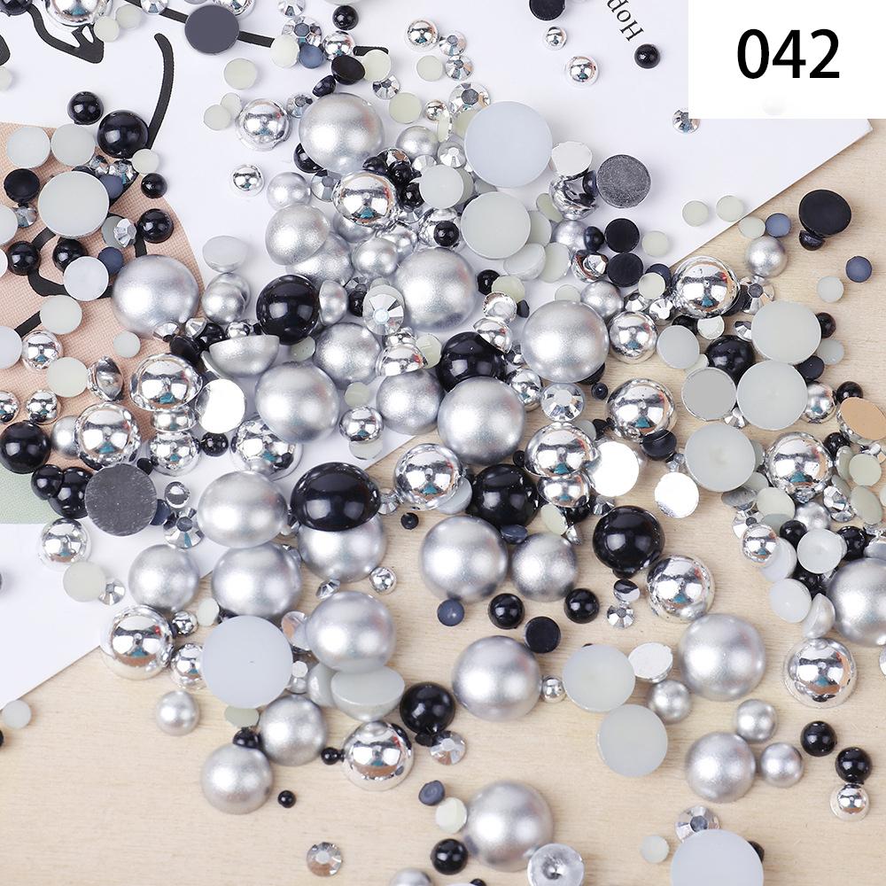 Yantuo 1000g Mixed Packaging Flat Back Pearls Resin Rhinestone Jelly Rhinestones Bulk Abs Loose Pearl for DIY Decoration