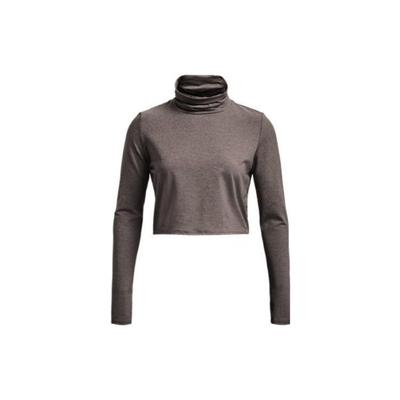 Solid Color High Neck Pullover Training Long Sleeve T-Shirt Women Tops Brown 1374493-176