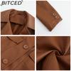 BITCED Long-Length Leather Coat Spring/Autumn Long-Sleeved Leather Trench Coat Stylish British-Style Outerwear Polo Neck Single-Breasted