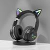 Cuffie wireless sfumate RGB auricolari Bluetooth con orecchie di gatto carine con microfono, auricolari stereo per musica e giochi, regali per bambini