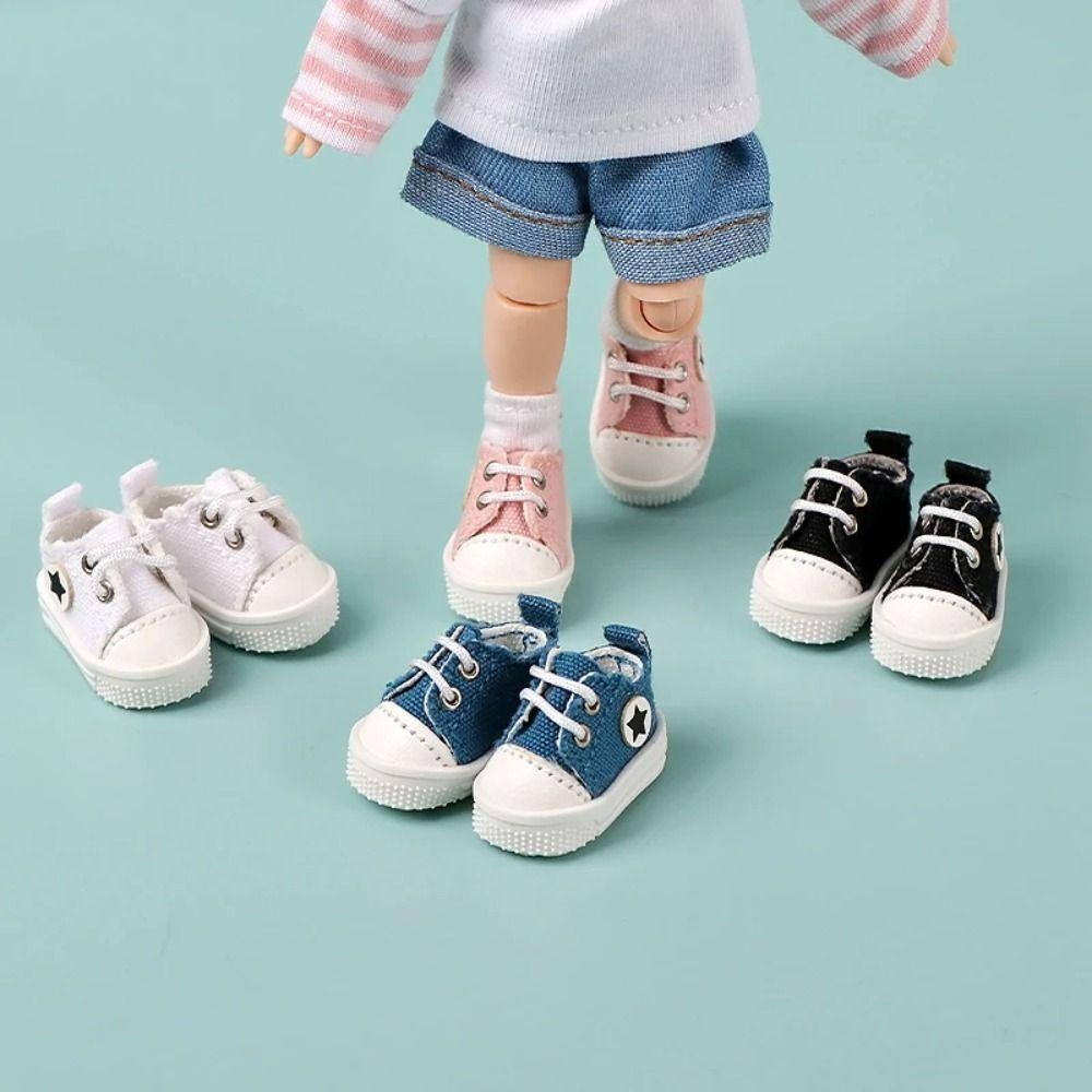 Dress Up Ob11 Shoes Star Pattern Casual Doll Shoes Kids Toy Doll Canvas Shoes  Doll Accessories