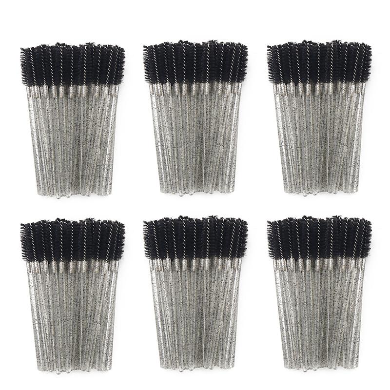 ANNAFRIS 1Pack 50Pcs Disposable Eyelash Brush Soft Head Crystal Eyebrow Brush Lash Extension Brush Mascara Wand Makeup Tool
