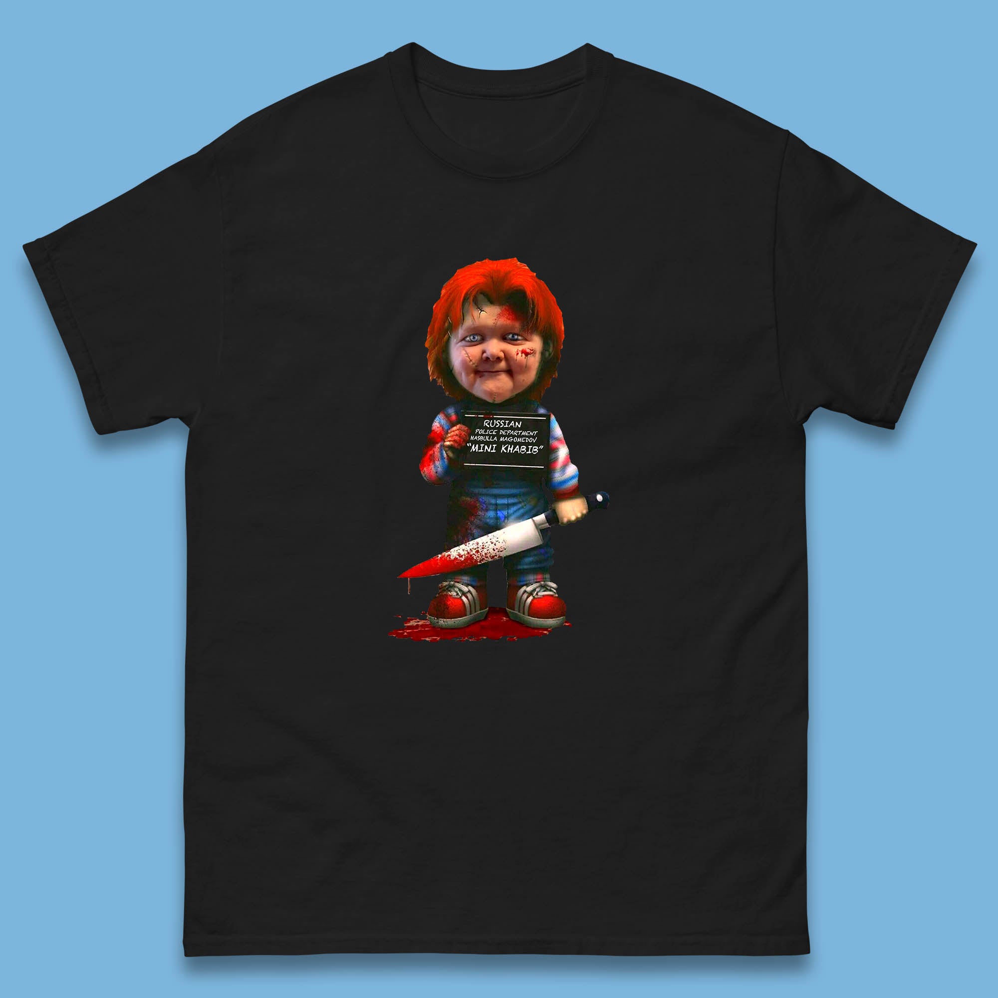 

Chucky Mug Shot Mens T Shirt Womens Tops Tees S