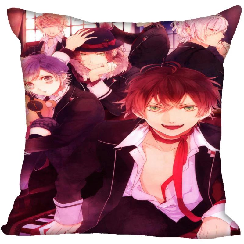 HEARMNY Anime DIABOLIK LOVERS Pillowcase Bedroom Home Decorative Gift Pillow Cover Square Zipper Pillow Cases Satin Soft Fabric