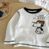 Boys Cotton Long Sleeve Cartoon Embroidered T Shirt for Toddlers and Kids