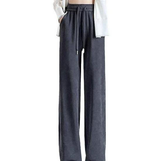 Petite Women's Light Luxury Floor-Length Trousers: Narrow to Wide-Leg, Draping Casual Style for Spring & Autumn 2025
