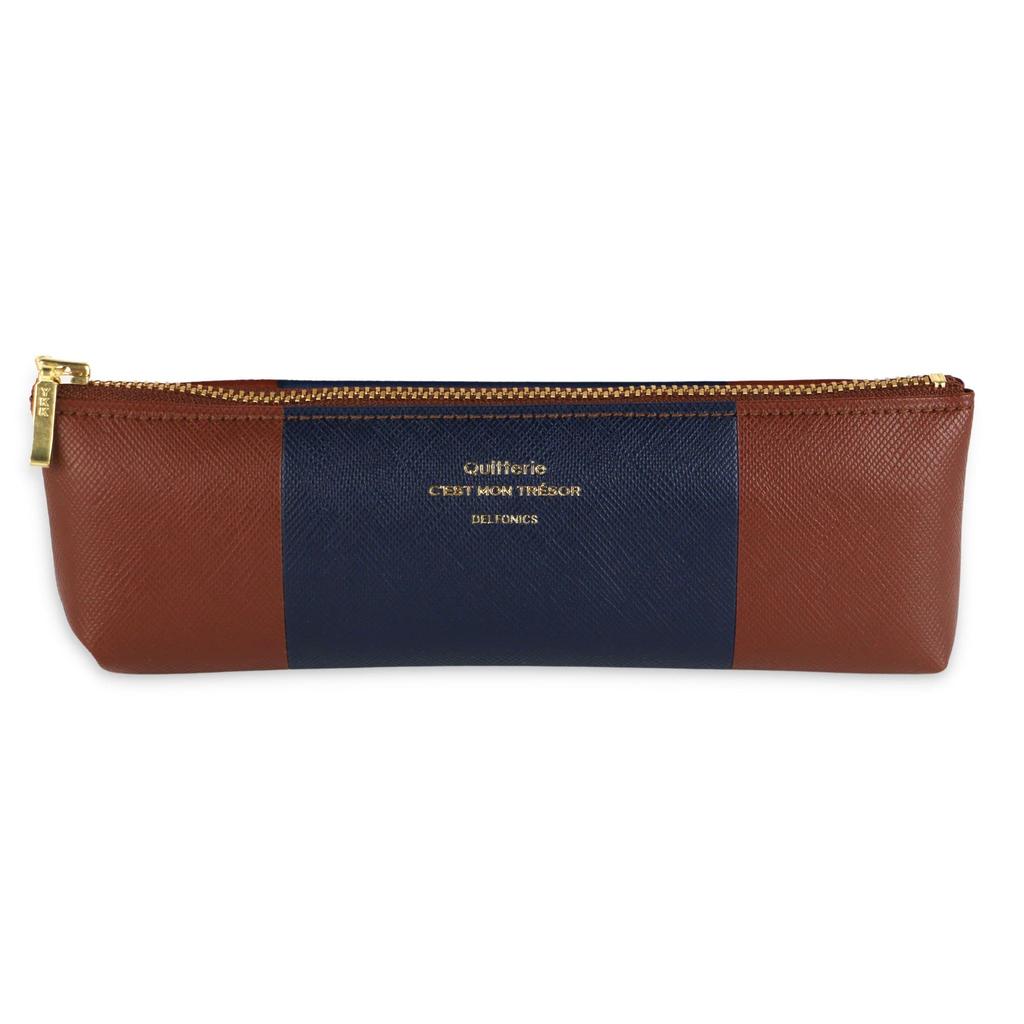 Delfonics Kitri Pen Case with Elegant x 60 x 33 Greige [Zipper Closure] Gusset, (191 mm), 500222-210