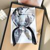 Korean Version of Spring New Printed Silk Scarf Femininity Small Square Scarf Decoration Professional Small Scarf Versatile Scarf with Shirt