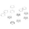 200 PCS 9.5mm Hollow Prong Snap Button Fastener, for Baby One Piece Suit Copper Metal Prl Prong  , Male Female for   Clothing Repair