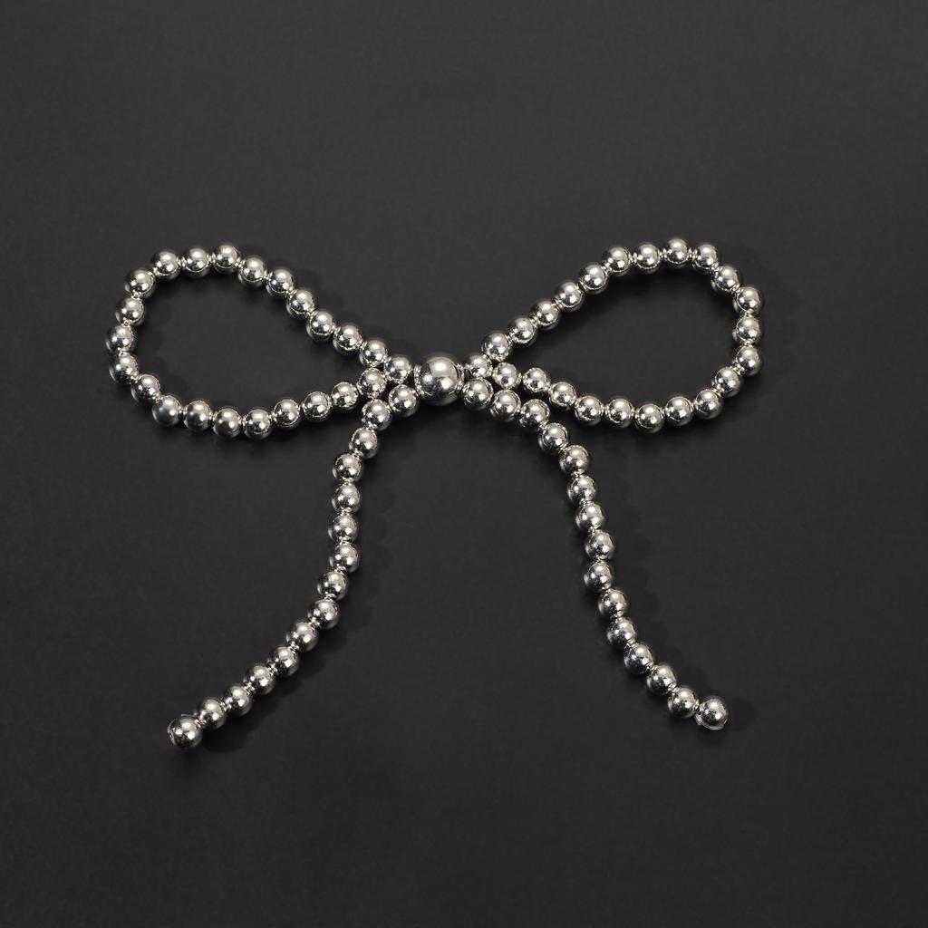 Handcrafted Beaded Bow Pearl Hair Clip & DIY Accessory