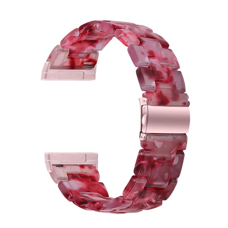 

Watch Band for Fitbit Versa 4/Sense 2,20mm Resin Watchband Stainless Steel Buckle Replacement Strap Peach Red